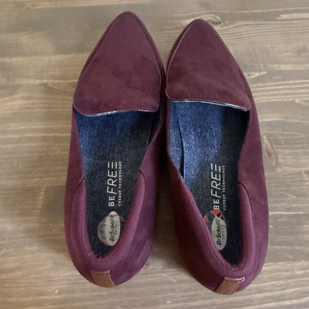 Dr. Scholls Womens 9.5M Burgundy Maroon Lark Slip On Lark Loafers Flats Shoes - Picture 6 of 8